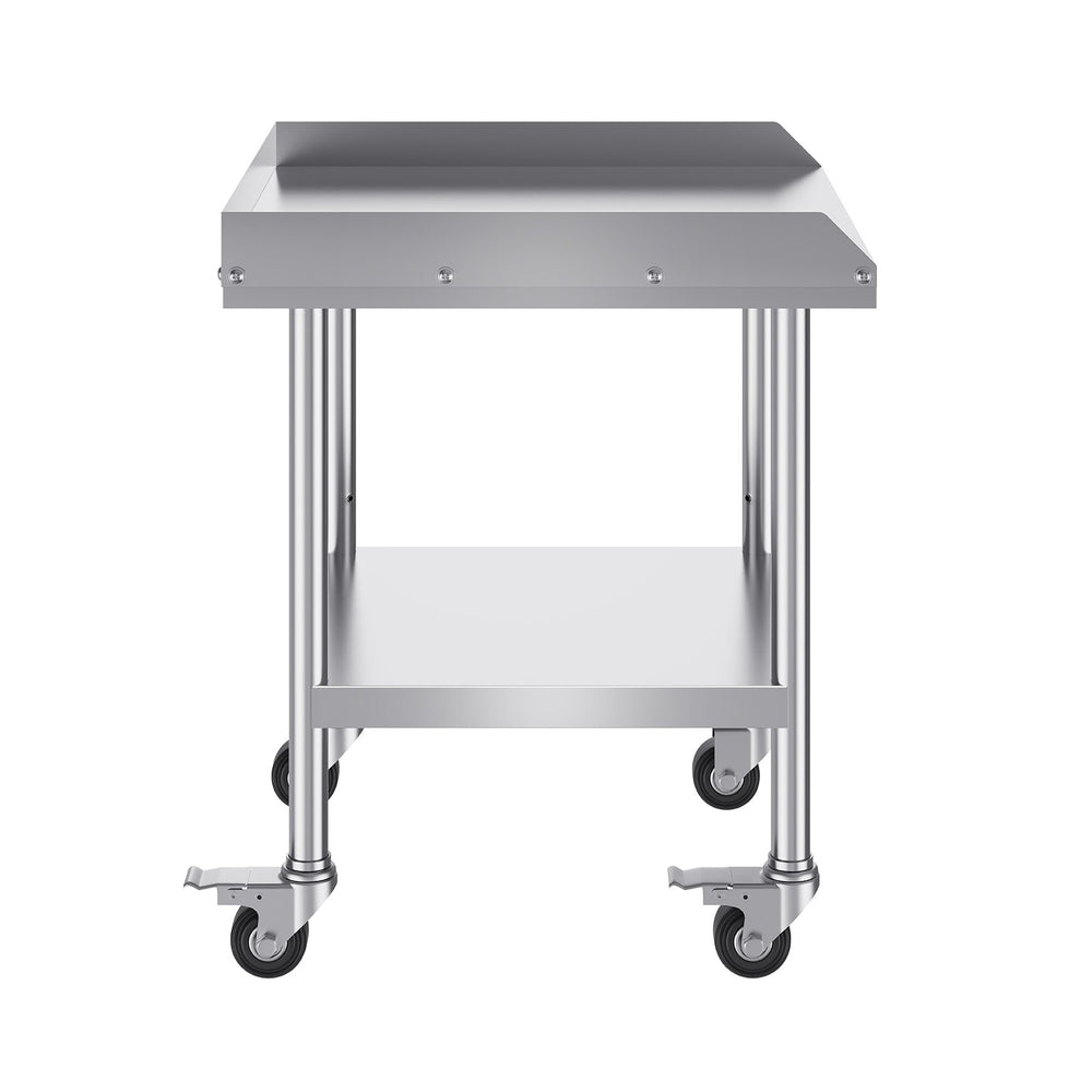 VEVOR Stainless Steel Work Table 61x61 cm Commercial Food Prep Table W/ 4 Casters
