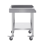 VEVOR Stainless Steel Work Table 61x61 cm Commercial Food Prep Table W/ 4 Casters