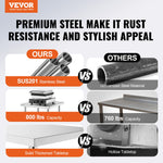 VEVOR Stainless Steel Work Prep Table Commercial Worktable Food Prep 61x122x86 cm