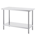 VEVOR Stainless Steel Work Prep Table Commercial Worktable Food Prep 61x122x86 cm