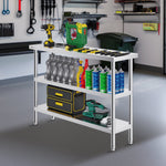 VEVOR Stainless Steel Food Prep Table Commercial Kitchen Work Table 35.6x121.9 cm