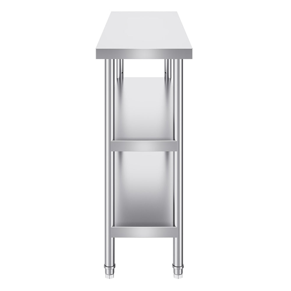 VEVOR Stainless Steel Food Prep Table Commercial Kitchen Work Table 35.6x121.9 cm