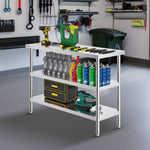VEVOR Stainless Steel Food Prep Table Commercial Kitchen Work Table 45.7x121.9 cm