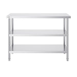 VEVOR Stainless Steel Food Prep Table Commercial Kitchen Work Table 45.7x121.9 cm