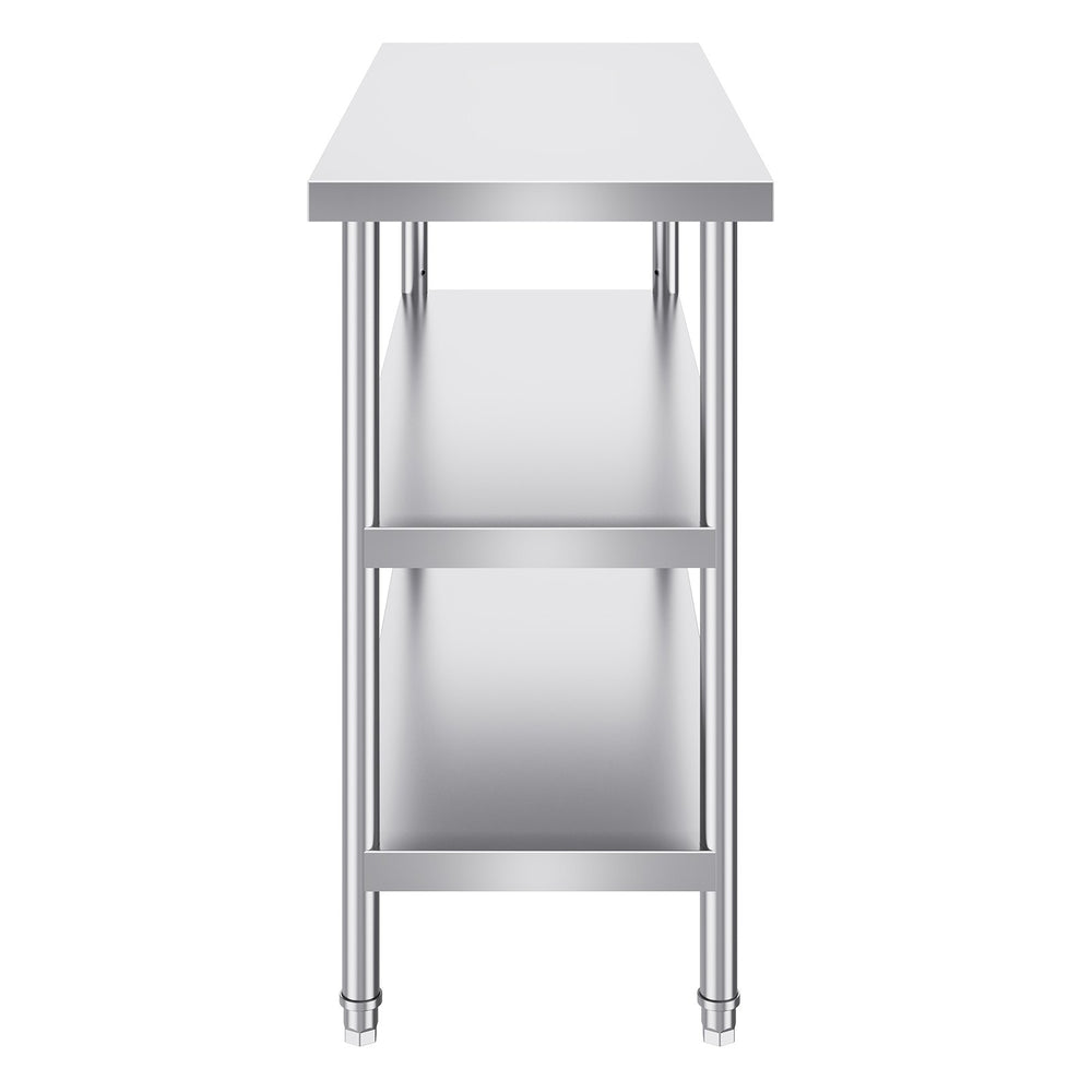 VEVOR Stainless Steel Food Prep Table Commercial Kitchen Work Table 45.7x121.9 cm
