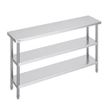 VEVOR Stainless Steel Food Prep Table Commercial Kitchen Work Table 35.6x152.4 cm