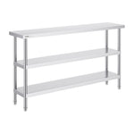VEVOR Stainless Steel Food Prep Table Commercial Kitchen Work Table 35.6x152.4 cm