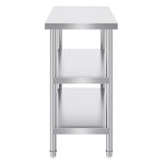 VEVOR Stainless Steel Food Prep Table Commercial Kitchen Work Table 45.7x91.4 cm