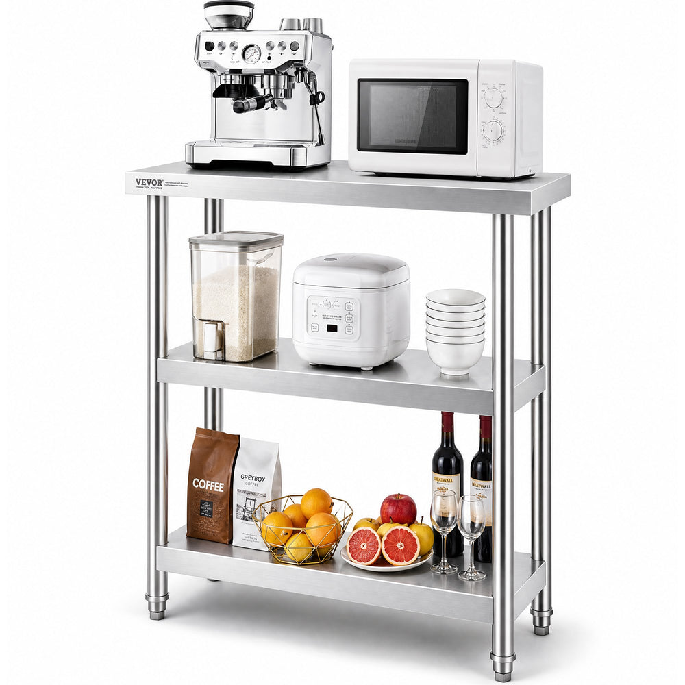 VEVOR Stainless Steel Food Prep Table Commercial Kitchen Work Table 35.6x61 cm