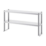 VEVOR Double Overshelf, Double Tier Stainless Steel Overshelf, 12 x 72 Inch Double Deck Overshelf, Height Adjustable Overshelf Prep Work Table for Kitchen, Restaurant and Workshop