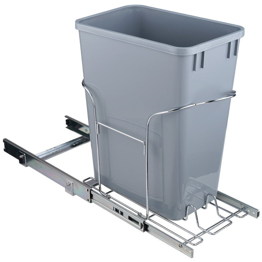 VEVOR Pull-Out Trash Can, 29L Single Bin, Under Mount Kitchen Waste Container with Slide and Handle, 110 lbs Load Capacity Heavy Duty Garbage Recycling Bin for Kitchen Cabinet, Sink, Under Counter