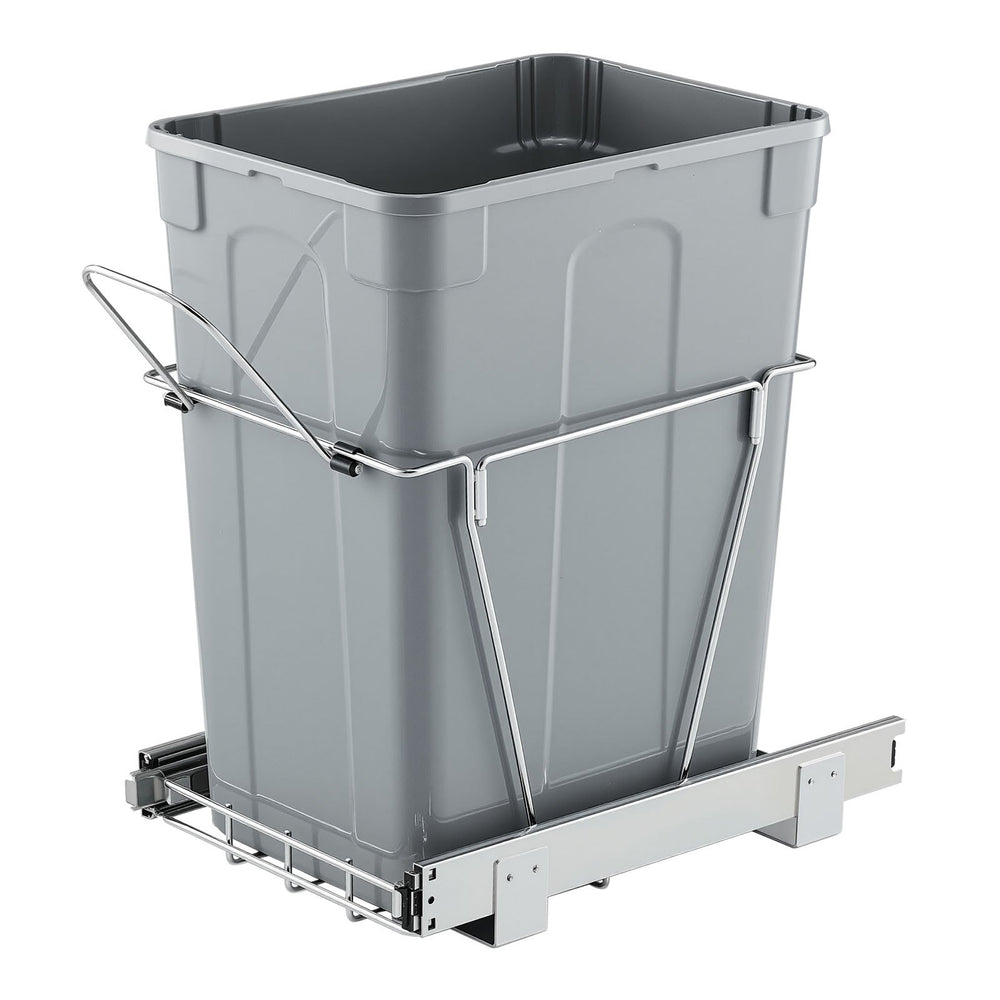 VEVOR Pullout Trash Can for Kitchen Cabinets, Garbage Waste Recycling Bin, Under Mount Waste Container, with Heavy Duty Metal Full Extension Sliding System and Handle, for Sink, Under Counter