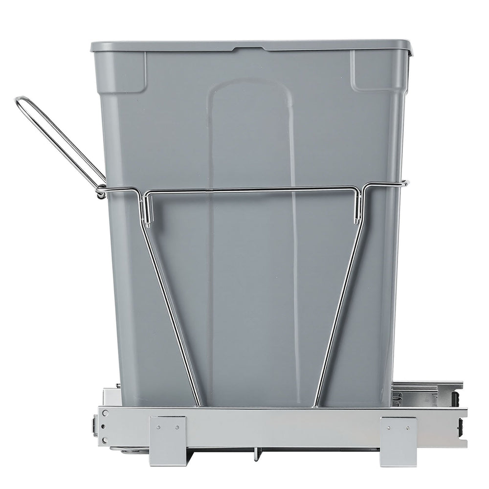 VEVOR Pullout Trash Can for Kitchen Cabinets, Garbage Waste Recycling Bin, Under Mount Waste Container, with Heavy Duty Metal Full Extension Sliding System and Handle, for Sink, Under Counter