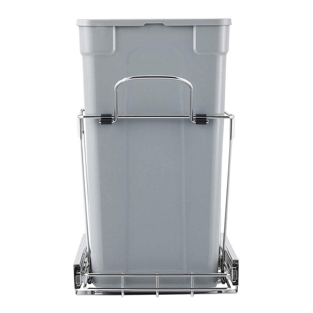 VEVOR Pullout Trash Can for Kitchen Cabinets, Garbage Waste Recycling Bin, Under Mount Waste Container, with Heavy Duty Metal Full Extension Sliding System and Handle, for Sink, Under Counter