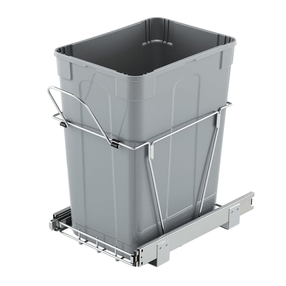 VEVOR Pullout Trash Can for Kitchen Cabinets, Garbage Waste Recycling Bin, Under Mount Waste Container, with Heavy Duty Metal Full Extension Sliding System and Handle, for Sink, Under Counter