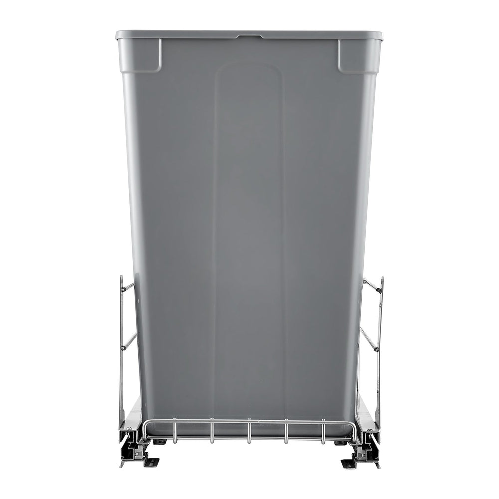 VEVOR Pull-Out Trash Can, 50 QT x2 Double Under Mount Kitchen Waste Container, Heavy Duty Garbage Recycling Bin with Door Kit and Soft Close Slide, for Kitchen Cabinet, Sink, Under Counter (Grey)