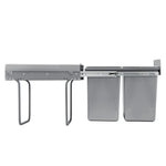 VEVOR Pullout Trash Can for Kitchen Cabinets, 20Lx2 Double Under Sink Garbage Waste Recycling Bin, Under Mount Waste Container, with Heavy Duty Metal Full Extension Sliding System and Handle