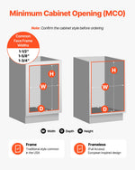 VEVOR Pullout Trash Can for Kitchen Cabinets,Double Under Sink Garbage Waste Recycling Bin, Under Mount Waste Container, with Heavy Duty Metal Full Extension Sliding System and Handle
