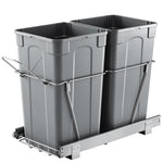 VEVOR Pullout Trash Can for Kitchen Cabinets,Double Under Sink Garbage Waste Recycling Bin, Under Mount Waste Container, with Heavy Duty Metal Full Extension Sliding System and Handle