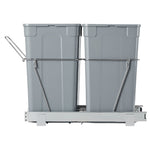 VEVOR Pullout Trash Can for Kitchen Cabinets,Double Under Sink Garbage Waste Recycling Bin, Under Mount Waste Container, with Heavy Duty Metal Full Extension Sliding System and Handle