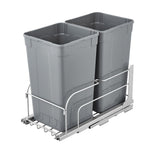 VEVOR Pull-Out Trash Can, 27 QT x2 Double Under Mount Kitchen Waste Container, Heavy Duty Garbage Recycling Bin with Door Kit and Soft Close Slide, for Kitchen Cabinet, Sink, Under Counter (Grey)