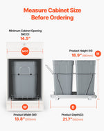 VEVOR Pullout Trash Can for Kitchen Cabinets, Double Under Sink Garbage Waste Recycling Bin, Under Mount Waste Container, with Heavy Duty Metal Full Extension Sliding System and Handle