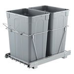 VEVOR Pullout Trash Can for Kitchen Cabinets, Double Under Sink Garbage Waste Recycling Bin, Under Mount Waste Container, with Heavy Duty Metal Full Extension Sliding System and Handle