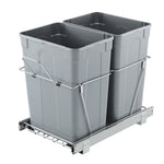 VEVOR Pullout Trash Can for Kitchen Cabinets, Double Under Sink Garbage Waste Recycling Bin, Under Mount Waste Container, with Heavy Duty Metal Full Extension Sliding System and Handle