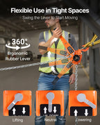 VEVOR Manual Lever Chain Hoist, 1-1/2T 1500KG Capacity Heavy Duty Come Along, 6M Lift G80 Alloy Steel Chain With Dual Pawl Mechanical Brake, 360° Rotating Hooks, for Warehouse Construction Garage