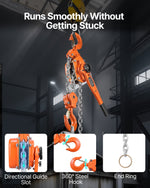 VEVOR Manual Lever Chain Hoist, 6T 6000KG Capacity Heavy Duty Come Along, 3M Lift G80 Alloy Steel Chain With Dual Pawl Mechanical Brake, 360° Rotating Hooks, for Warehouse Construction Garage