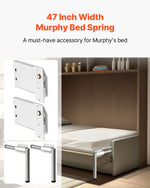 VEVOR Murphy Mounting Wall Springs Mechanism Heavy Duty Support Hardware DIY Kit for Queen Twin Size Bed (Horizontal), White