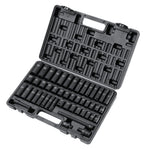 VEVOR 3/8" Drive Impact Socket Set, 48 Piece Socket Set SAE （5/16" -3/4"） & Metric （8-22mm）6 Point Cr-V Drive Extension Bar Universal Joint & Power Drill Adapter Includes Storage Case