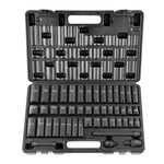 VEVOR 3/8" Drive Impact Socket Set, 48 Piece Socket Set SAE （5/16" -3/4"） & Metric （8-22mm）6 Point Cr-V Drive Extension Bar Universal Joint & Power Drill Adapter Includes Storage Case