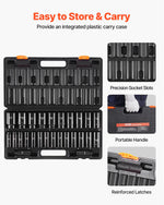 VEVOR Impact Socket Set, 1/2" 26 Piece Impact Sockets, Deep Socket, 6-Point Sockets, 1/2 Inches Drive Socket Set Impact Metric 10mm - 36mm, Cr-V Rugged Construction, with a Storage Cage