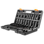 VEVOR Impact Socket Set, 1/2" 26 Piece Impact Sockets, Deep Socket, 6-Point Sockets, 1/2 Inches Drive Socket Set Impact Metric 10mm - 36mm, Cr-V Rugged Construction, with a Storage Cage