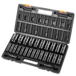 VEVOR Impact Socket Set, 1/2" 26 Piece Impact Sockets, Deep Socket, 6-Point Sockets, 1/2 Inches Drive Socket Set Impact Metric 10mm - 36mm, Cr-V Rugged Construction, with a Storage Cage