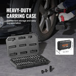 VEVOR 1/4" Drive Impact Socket Set, 48 Piece Deep & Shallow Socket Set SAE 3/16"-9/16" and Metric 4-15mm, 6 Point Cr-Mo Alloy Steel for Auto Repair, Easy-to-Read Size Markings, Storage Case