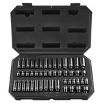 VEVOR 1/4" Drive Impact Socket Set, 48 Piece Deep & Shallow Socket Set SAE 3/16"-9/16" and Metric 4-15mm, 6 Point Cr-Mo Alloy Steel for Auto Repair, Easy-to-Read Size Markings, Storage Case