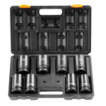 VEVOR Impact Sockets Set 8pcs 6-Point 2.5 cm Drive Bit Ratchet Tool Kit Case