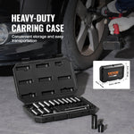 VEVOR 3/8" Drive Impact Socket Set, 18 Piece Deep Socket Set Metric 8-22mm, 6 Point CR-V Alloy Steel for Auto Repair, Easy-to-Read Size Markings, Rugged Construction, Includes Storage Case