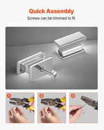VEVOR Cabinet Knobs, 10 Pack, 36 mm Zinc Alloy Drawer Pulls Door Handles, Rectangular Kitchen Dresser Solid Knobs, Cupboard Hardware with Screws for Bathroom Closet Cabinets Drawers, Chrome Color