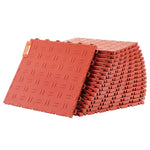 VEVOR Garage Tiles Interlocking, 12 x 12 x 0.53 inch 25 Pack Garage Floor Covering Tiles, Non-Slip Double-Sided Texture Garage Flooring Tiles, for Garages, Basements, Repair Shops, Red