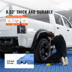 VEVOR Garage Tiles Interlocking, 12 x 12 x 0.53 inch 50 Pack Garage Floor Covering Tiles, Non-Slip Double-Sided Texture Garage Flooring Tiles, for Garages, Basements, Repair Shops, Blue