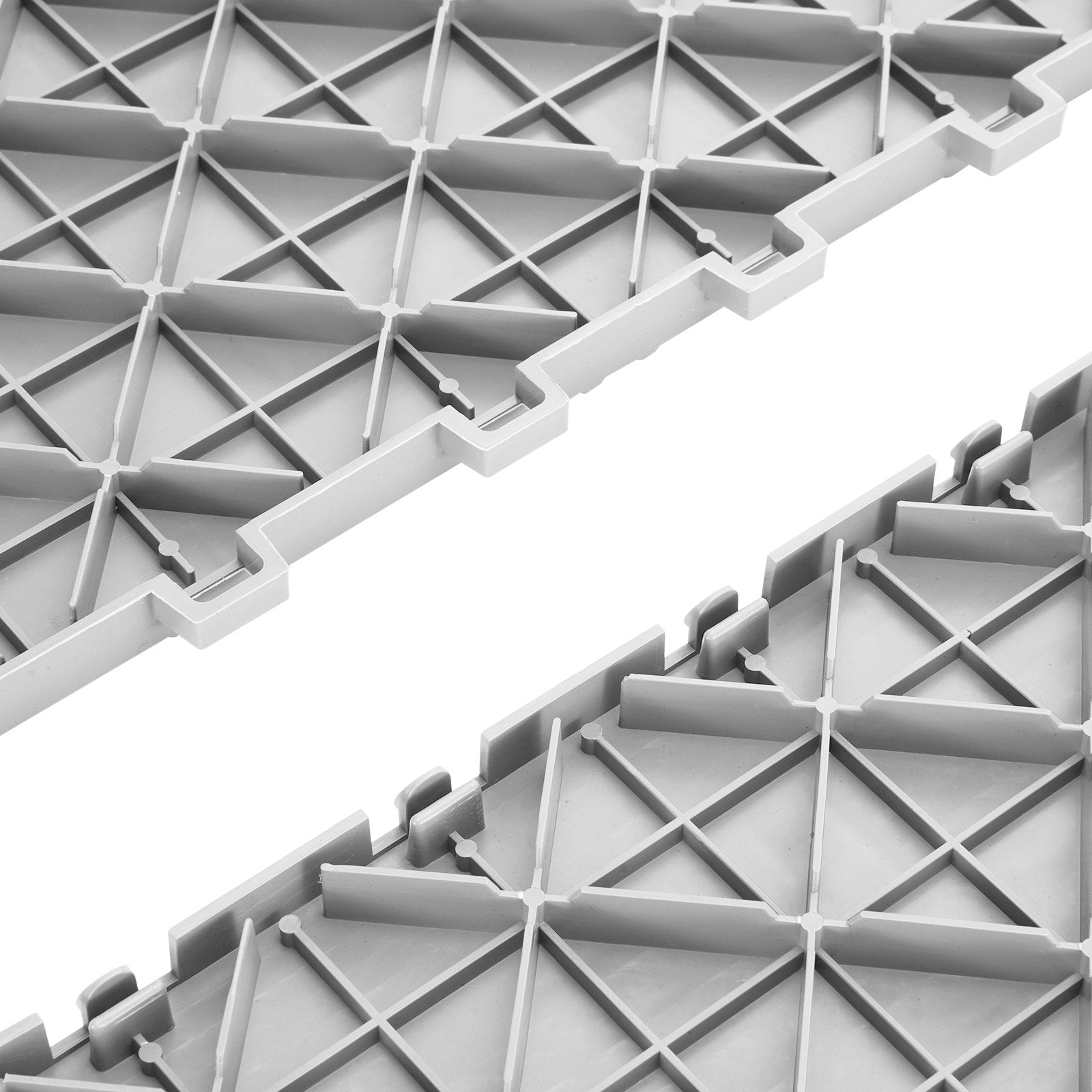 VEVOR Garage Tiles Interlocking, 12 x 12 x 0.53 inch 50 Pack Garage Floor Covering Tiles, Non-Slip Double-Sided Texture Garage Flooring Tiles, for Garages, Basements, Repair Shops, Silver