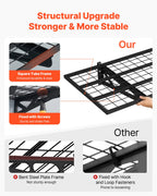 VEVOR 2-Tier Heavy Duty Wall Garage Shelving, 610 x 1219 mm Steel Wall Mounted Shelving Unit with Hooks, 610 x 1219 mm Per Shelf Floating Storage Metal Rack for Garage, 227 kg Total Weight Capacity