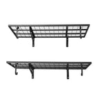 VEVOR 2-Tier Heavy Duty Wall Garage Shelving, 610 x 1219 mm Steel Wall Mounted Shelving Unit with Hooks, 610 x 1219 mm Per Shelf Floating Storage Metal Rack for Garage, 227 kg Total Weight Capacity