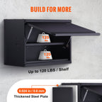 VEVOR Metal Storage Cabinet, 54.4 kg Load Capacity per Shelf, 50.8 cm Tall Wall-Mounted Powder-Coating Steel Garage Cabinet with Adjustable Shelf, Press to Lock & Open Door, Perfect for Office Home Garage