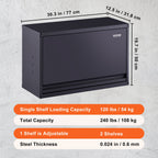 VEVOR Metal Storage Cabinet, 54.4 kg Load Capacity per Shelf, 50.8 cm Tall Wall-Mounted Powder-Coating Steel Garage Cabinet with Adjustable Shelf, Press to Lock & Open Door, Perfect for Office Home Garage