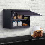 VEVOR Metal Storage Cabinet, 54.4 kg Load Capacity per Shelf, 50.8 cm Tall Wall-Mounted Powder-Coating Steel Garage Cabinet with Adjustable Shelf, Press to Lock & Open Door, Perfect for Office Home Garage
