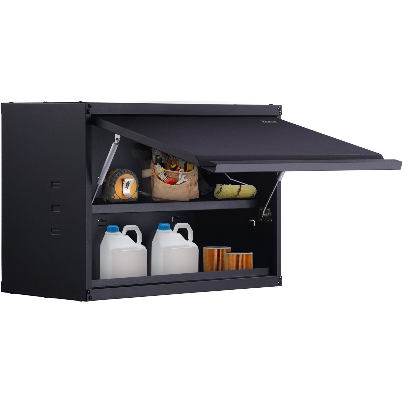 VEVOR Metal Storage Cabinet, 54.4 kg Load Capacity per Shelf, 50.8 cm Tall Wall-Mounted Powder-Coating Steel Garage Cabinet with Adjustable Shelf, Press to Lock & Open Door, Perfect for Office Home Garage